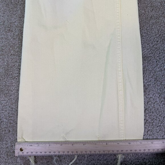 Risen Womens Raw Hem Wide Leg Jeans Yellow Sz 11 30 RDP5383 High Rise 32X32 E572 - Picture 15 of 16